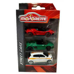 Majorette Street Cars Red, Green and White 3 Pack Die-cast Vehicle