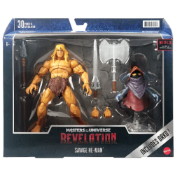 Masters of the Universe Masterverse Deluxe Revelation 7 Inch Action Figure - Savage He-Man With Orko