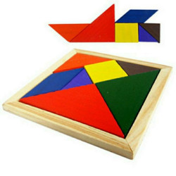 3size Wooden TANGRAM PUZZLE Square Shape